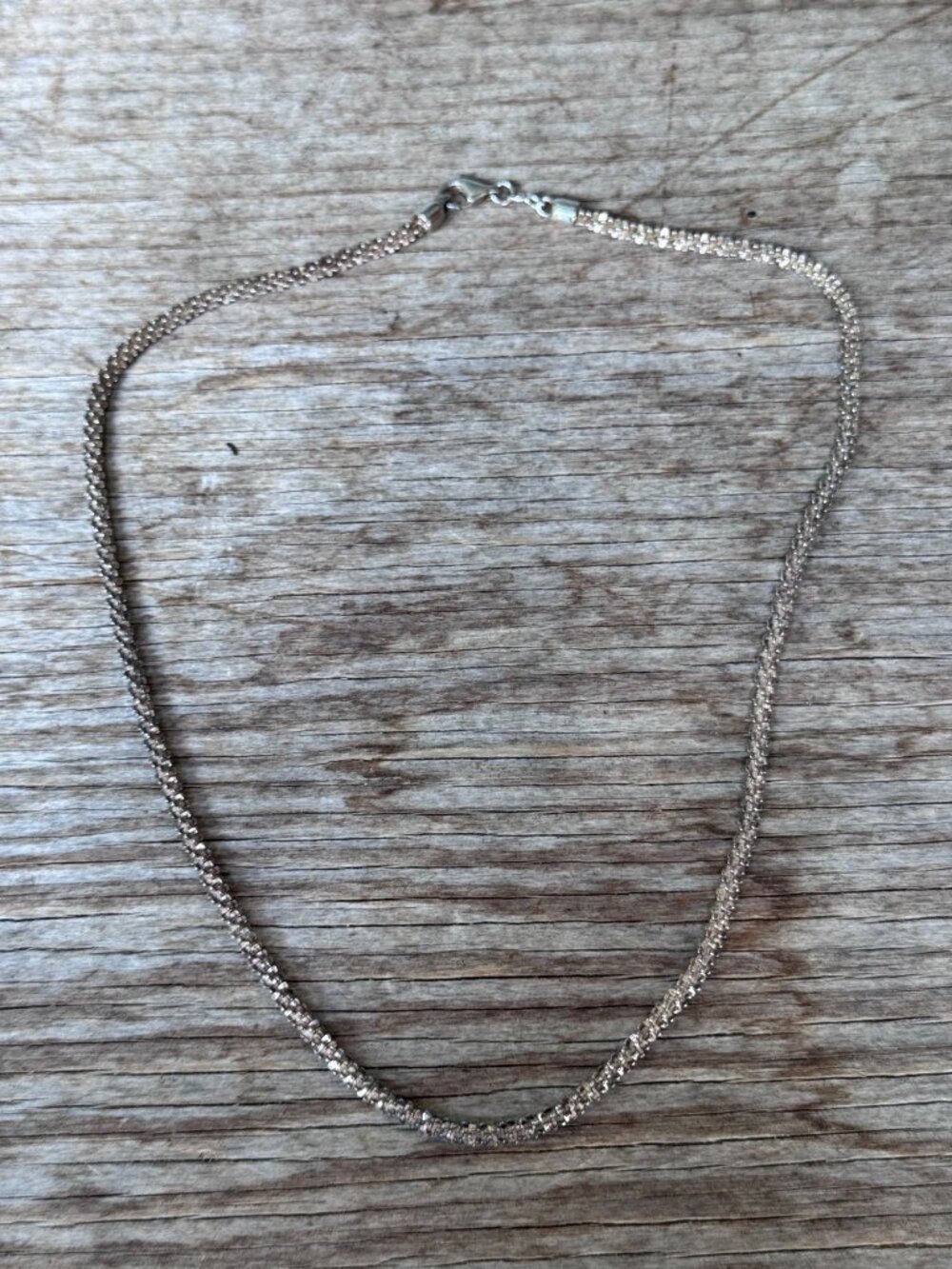 Sterling Silver 925 Popcorn Chain Necklace 17.5” 13.99g Italy Bead Chain - Picture 6 of 6